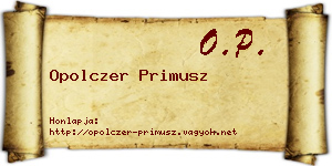 Opolczer Primusz névjegykártya